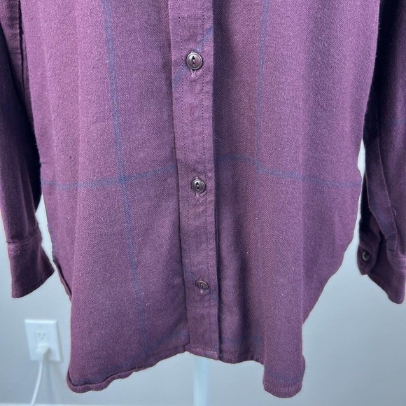 Athleta Heat Tech Flannel Button Down Shirt XS Maroon Windowpane Plaid - Picture 4 of 11